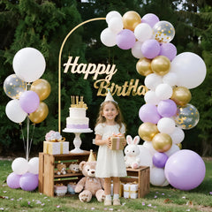 Arch Backdrop Stand, 2.2 x 1.2 m, Stable Structure, Easy Assembly, 1 Set Gold Metal Arch Backdrop Stand for Wedding, Birthday Party, Graduation, Holiday Celebration, and Ceremony Decoration