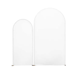Arch Backdrop Stand, Set of 2, 2.2 m and 1.8 m, Stable Structure, Easy Assembly, Gold Metal Arch Backdrop Stand with Cover for Wedding, Birthday Party, Celebration, and Ceremony Decoration