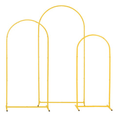 Arch Backdrop Stand, Set of 3, 1.8/1.5/1.2 m, Stable Structure, Easy Assembly, Gold Metal Arch Backdrop Stand for Wedding, Birthday Party, Graduation, Celebration, and Ceremony Decoration