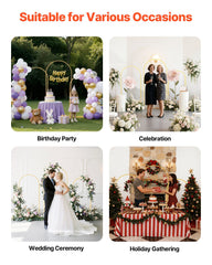 Arch Backdrop Stand, Set of 3, 1.8/1.5/1.2 m, Stable Structure, Easy Assembly, Gold Metal Arch Backdrop Stand for Wedding, Birthday Party, Graduation, Celebration, and Ceremony Decoration