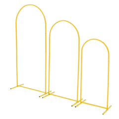 Arch Backdrop Stand, Set of 3, 1.8/1.5/1.2 m, Stable Structure, Easy Assembly, Gold Metal Arch Backdrop Stand for Wedding, Birthday Party, Graduation, Celebration, and Ceremony Decoration
