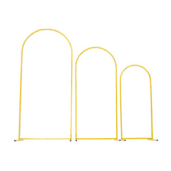 Arch Backdrop Stand, Set of 3, 1.8/1.5/1.2 m, Stable Structure, Easy Assembly, Gold Metal Arch Backdrop Stand for Wedding, Birthday Party, Graduation, Celebration, and Ceremony Decoration