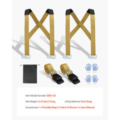 Moving Straps, Supports up to 453.6 kg, 2-Person Lifting and Moving System with 2 Harness Straps & 2 Load-bearing Straps, Adjustable Lifting Shoulder Straps Move Furniture Appliances Mattresses