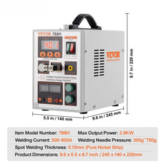 Battery Spot Welder 788H Pulse Welder & Battery Charger 2 Welding Modes