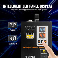 Spot Welder, 737G Pulse Spot Welder, Portable High-Power Welding Machine Soldering Station with 2 Welding Modes and LED Lighting for 0.12mm Pure Nickel