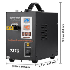 Spot Welder, 737G Pulse Spot Welder, Portable High-Power Welding Machine Soldering Station with 2 Welding Modes and LED Lighting for 0.12mm Pure Nickel