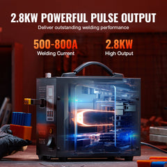 Spot Welder, 737G Pulse Spot Welder, Portable High-Power Welding Machine Soldering Station with 2 Welding Modes and LED Lighting for 0.12mm Pure Nickel