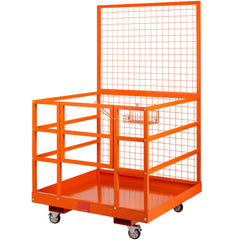 Forklift Safety Cage Work Platform 43X45in 1400lbs w/ Wheels for Aerial