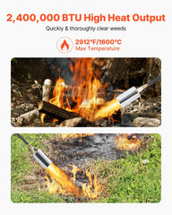 Propane Weed Torch Burner Ice Snow Melter 2400000 BTU 3 m Hose Portable