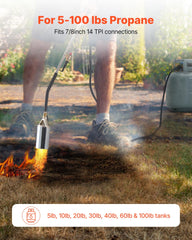 Propane Weed Torch Burner Ice Snow Melter 2400000 BTU 3 m Hose Portable