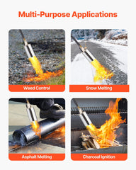 Propane Weed Torch Burner Ice Snow Melter 2400000 BTU 3 m Hose Portable