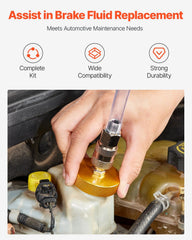 Brake Master Bleeder Kit, 17 Pcs, Professional Brake Bleeder Adapter Set with Complete Kit & Handle, Durable Brake Bleeder Adapter for Brake Fluid Filling Fit for Most New & Old Vehicles