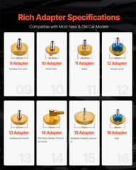 Brake Master Bleeder Kit, 17 Pcs, Professional Brake Bleeder Adapter Set with Complete Kit & Handle, Durable Brake Bleeder Adapter for Brake Fluid Filling Fit for Most New & Old Vehicles