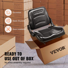 Universal Forklift Seat, Fold Down Tractor Seat with Adjustable Angle Back and Micro Switch, 16-34 cm Extended Slot Comfortable Forklift Seat for Tractor Loader Excavator