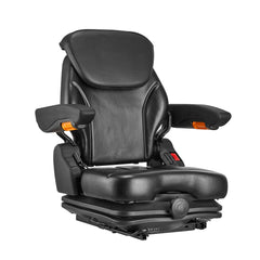 Universal Forklift Seat, Tractor Suspension Seat with Adjustable Back, Armrest, Headrest & Safety Belt, Secure Fold Down Tractor Seat with Micro Switch, Lawnmower Seat for Skid Loader Bulldozer