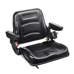 Universal Forklift Seat, Fold Down Tractor Seat with Adjustable Angle Back, Micro Switch, Seatbelt and Armrests, 16-34 cm Slot Tractor Seat for Tractor Loader Excavator