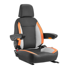 Forklift Seat Mower Tractor Seat Adjustable Back Seatbelt & Headrest