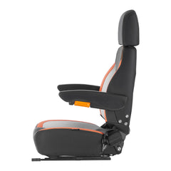 Forklift Seat Mower Tractor Seat Adjustable Back Seatbelt & Headrest