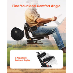 Universal Forklift Seat, Waterproof Tractor Suspension Seat with Adjustable Back, Secure Tractor Seat with Micro Switch, Widely Compatible Seat for Skid Loader Bulldozer