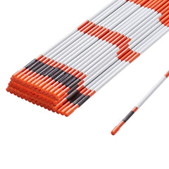 Driveway Markers, 100PCS 121.5cm, 0.78cm Diameter, Orange Fiberglass Poles Snow Stakes with Reflective Tape, 30cm Steel Drill Bit & Protection Gloves for Parking Lots, Walkways Easy Visibility