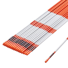 Driveway Markers, 30 PCS 121.5cm, 0.78cm Diameter, Orange Fiberglass Poles Snow Stakes with Reflective Tape, 30cm Steel Drill Bit & Protection Gloves for Parking Lots, Walkways Easy Visibility