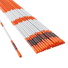 Driveway Markers, 30 PCS 121.5cm, 0.78cm Diameter, Orange Fiberglass Poles Snow Stakes with Reflective Tape, 30cm Steel Drill Bit & Protection Gloves for Parking Lots, Walkways Easy Visibility