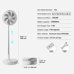 Vevor P30 fan with specifications on a white background