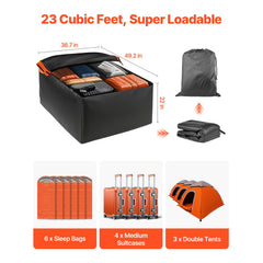 Car Rooftop Cargo Carrier Bag, 23 Cubic Feet Roof Cargo Carrier, Heavy Duty 840D PVC 100% Waterproof Car Roof Luggage Bag for All Vehicle with/without Rack- with Lock, Anti-Slip Mat, 6 Door Hook