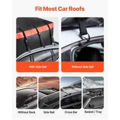 Car Rooftop Cargo Carrier Bag, 23 Cubic Feet Roof Cargo Carrier, Heavy Duty 840D PVC 100% Waterproof Car Roof Luggage Bag for All Vehicle with/without Rack- with Lock, Anti-Slip Mat, 6 Door Hook