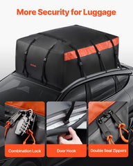 Car Rooftop Cargo Carrier Bag, 23 Cubic Feet Roof Cargo Carrier, Heavy Duty 840D PVC 100% Waterproof Car Roof Luggage Bag for All Vehicle with/without Rack- with Lock, Anti-Slip Mat, 6 Door Hook