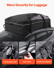 Car Rooftop Cargo Carrier Bag, 21 Cubic Feet Cargo Carrier for Car Roof, 100% Waterproof 900D Oxford Cloth Roof Luggage Bag for All Vehicle with/without Rack- with Lock, Non-Slip Mat, Door Hooks