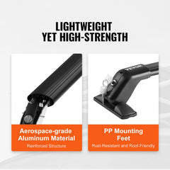 Universal Roof Rack Crossbar for Naked Roof Vehicle Aluminum with Lock