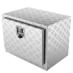 Underbody Truck Box, 24"×14"×16" Pickup Storage Box, Heavy Duty Aluminum Diamond Plate Tool Box with Lock and Keys, Waterproof Trailer Storage Box with T-Handle Latch for Truck, Van, Trailer