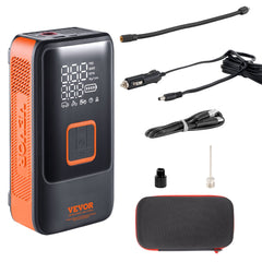 Tire Inflator Portable Air Compressor, Dual-Cylinder & 12000mAh Rechargeable Air Pump, 30s Fast Inflation Tire Pump with Auto-Off, LCD Pressure Gauge for Car Motorcycle Bike Ball