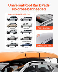 Soft Roof Rack Pads 15.5in 176lbs Load Capacity for Kayak Canoe Surfboard