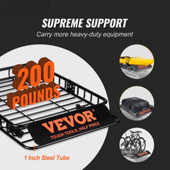 Roof Rack Cargo Basket 200 LBS Capacity 46"x36"x4.5" for SUV Truck Cars