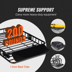 Roof Rack Cargo Basket 200 LBS 51"x36"x5" for SUV Truck with Luggage Bag