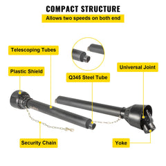 PTO Shaft PTO Drive Shaft 1-3/8" x 6 Spline Ends Round End T4 43"-61"