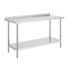 24 x 60 x 36 Inch Stainless Steel Work Table, Commercial Food Prep Worktable Heavy Duty Prep Worktable, Metal Work Table with Adjustable Height for Restaurant, Home and Hotel