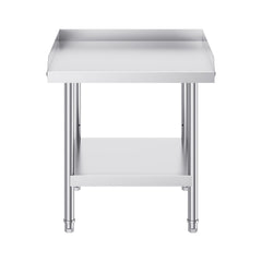 Stainless Steel Work Table, 24 x 24 x 26 Inch Commercial Food Prep Worktable, 3-Sided Backsplash Heavy Duty Prep Worktable, Metal Work Table with Adjustable Height for Restaurant Home Hotel