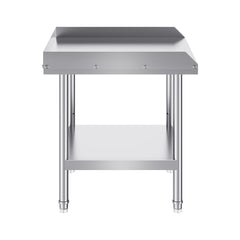 Stainless Steel Work Table, 24 x 24 x 26 Inch Commercial Food Prep Worktable, 3-Sided Backsplash Heavy Duty Prep Worktable, Metal Work Table with Adjustable Height for Restaurant Home Hotel