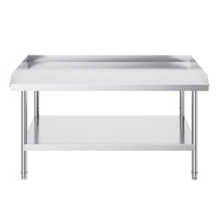 Stainless Steel Work Table, 762 x 1219 x 660 mm Commercial Food Prep Worktable, 3-Sided Backsplash Heavy Duty Prep Worktable, Metal Work Table with Adjustable Height for Restaurant Home Hotel