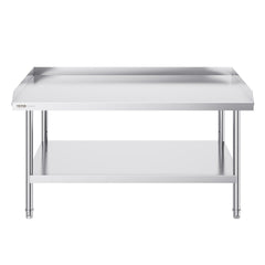 Stainless Steel Work Table, 762 x 1219 x 660 mm Commercial Food Prep Worktable, 3-Sided Backsplash Heavy Duty Prep Worktable, Metal Work Table with Adjustable Height for Restaurant Home Hotel
