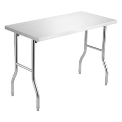 Stainless Steel Kitchen Bench Folding Commercial Prep Table 1220x610 mm