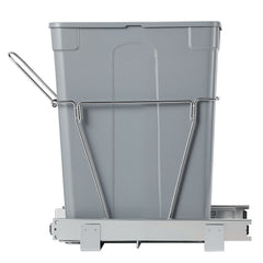 Pullout Trash Can for Kitchen Cabinets, Garbage Waste Recycling Bin, Under Mount Waste Container, with Heavy Duty Metal Full Extension Sliding System and Handle, for Sink, Under Counter
