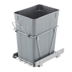 Pullout Trash Can for Kitchen Cabinets, Garbage Waste Recycling Bin, Under Mount Waste Container, with Heavy Duty Metal Full Extension Sliding System and Handle, for Sink, Under Counter