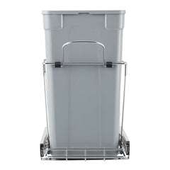 Pullout Trash Can for Kitchen Cabinets, Garbage Waste Recycling Bin, Under Mount Waste Container, with Heavy Duty Metal Full Extension Sliding System and Handle, for Sink, Under Counter