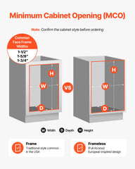 Pullout Trash Can for Kitchen Cabinets, Garbage Waste Recycling Bin, Under Mount Waste Container, with Heavy Duty Metal Soft Close Sliding System and Door Kit, for Sink, Under Counter