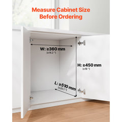 Pullout Trash Can for Kitchen Cabinets, 20+10+10L Double Under Sink Garbage Waste Recycling Bin, Under Mount Waste Container, with Heavy Duty Metal Full Extension Sliding System and Handle