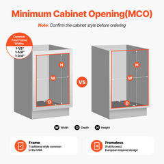 Pull-Out Trash Can, 27 QT x2 Double Under Mount Kitchen Waste Container, Heavy Duty Garbage Recycling Bin with Door Kit and Soft Close Slide, for Kitchen Cabinet, Sink, Under Counter (Grey)